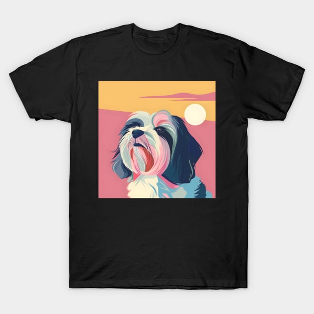 Retro Bearded Collie: Pastel Pup Revival T-Shirt by NatashaCuteShop